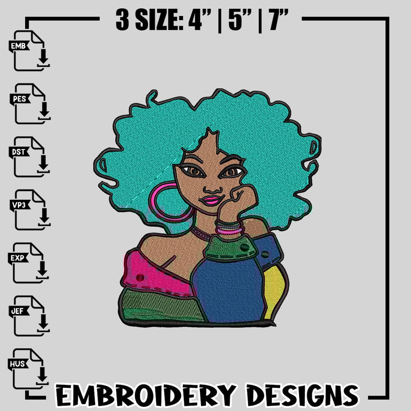 Girl Logo embroidery design