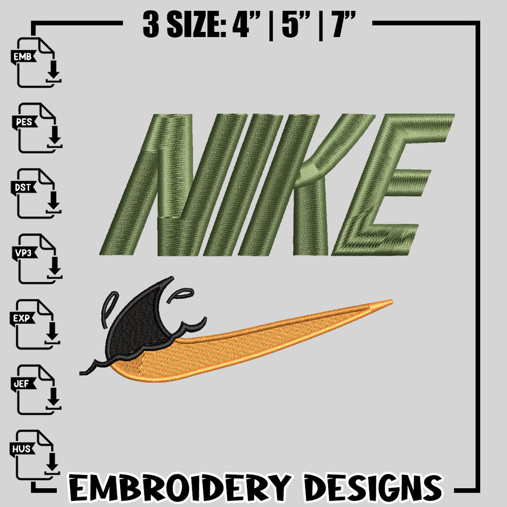 Green nike Logo embroidery design