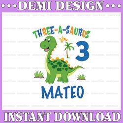 Personalized Name And Age Dinosaur Birthday Tree Png, Kids Birthday Png, Custom T-rex Birthday Png, Digital Download
