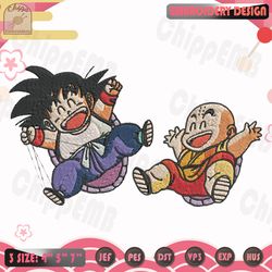 goku krilin embroidery design, dragon ball embroidery design, anime embroidery design, machine embroidery designs