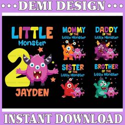 Personalized Name Family Matching Monster Birthday Crew Png, Personalized Little Monster Birthday Png, Digital Download