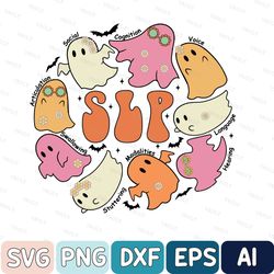 speech therapy svg, slp ghost svg, speech therapy halloween svg, slp halloween svg, spooky slp, slp fall svg, speech aut