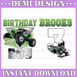 Personalized Name Age Monster Truck Birthday Png, Birthday Boy Monster Truck Png, This Is How I Roll Birthday Truck Png