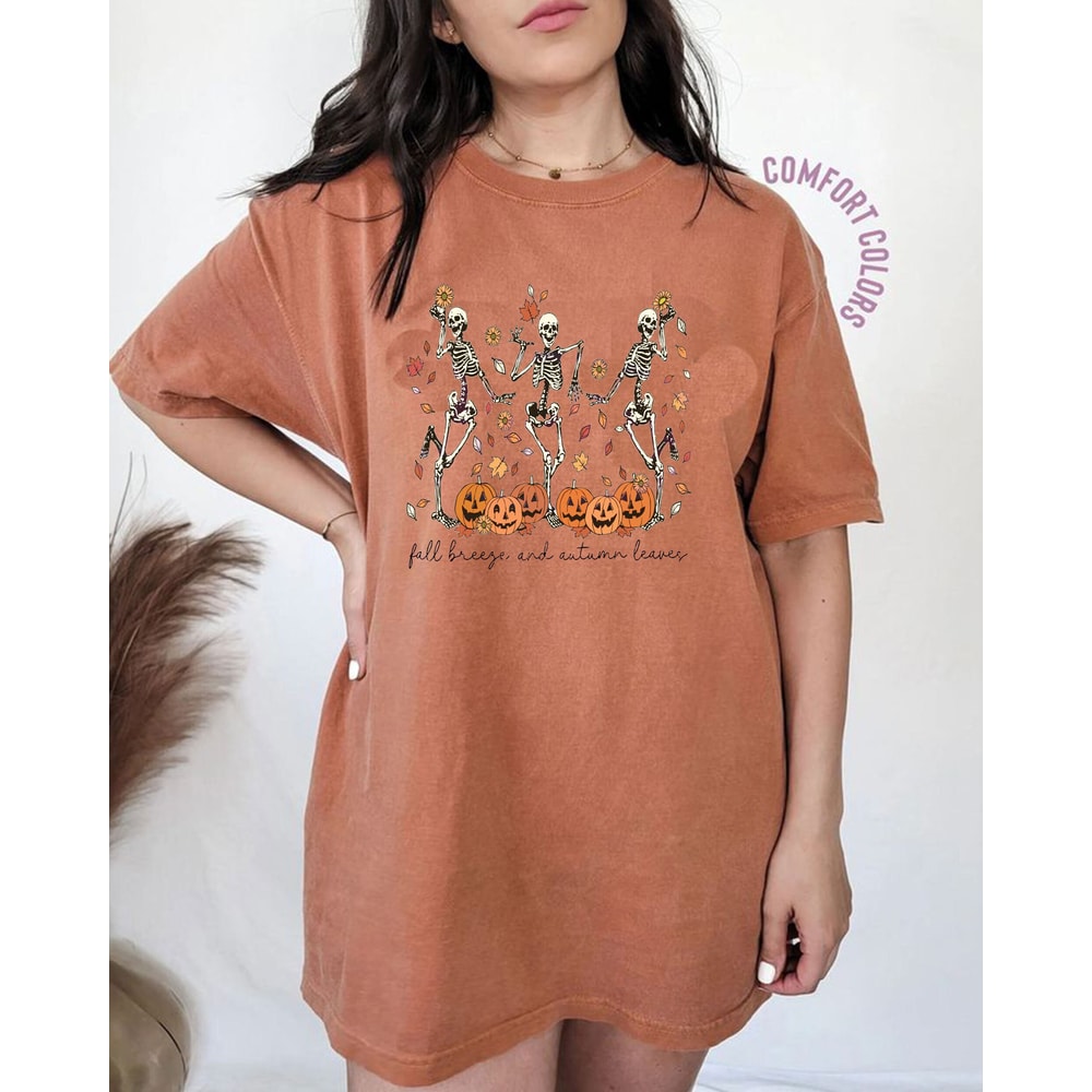 Dancing Skeleton Shirt, Funny Halloween Skeleton Pumpkin , Retro Fall Shirt, Witch Shirt, Fall Shirt, Halloween Skeleton Shirt, Skull Shirt - 1.jpg