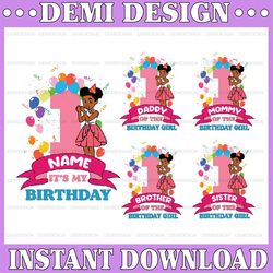 personalized name age family of birthday girl png, gracie's corner png, custom gracie's corner birthday girl, digital