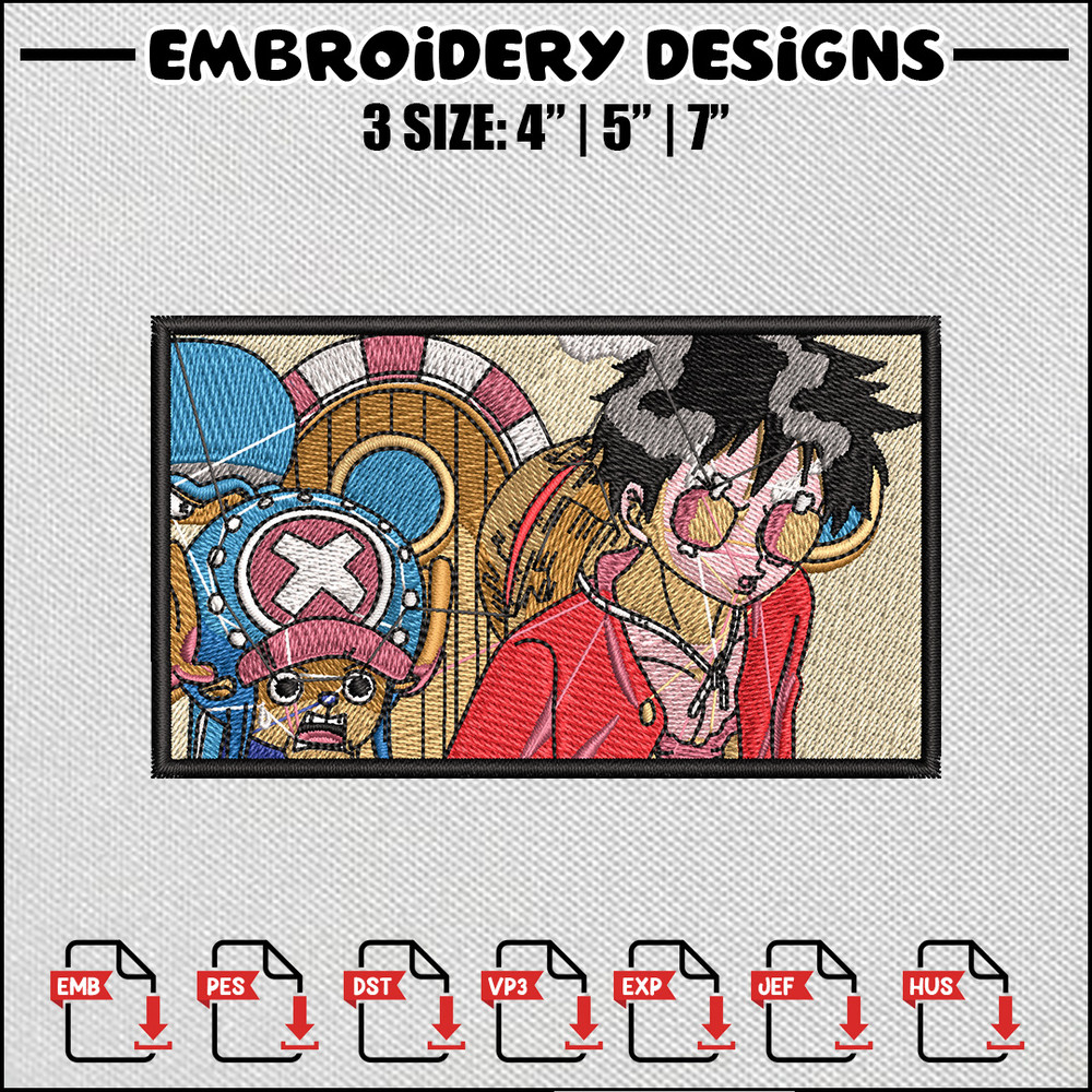 Luffy chopper embroidery design