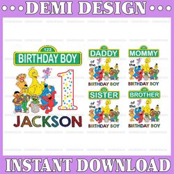 Personalized Name Sesame Street Birthday Png, Elmo Family Design Png, Personalized Birthday Sesame Street Png, Digital