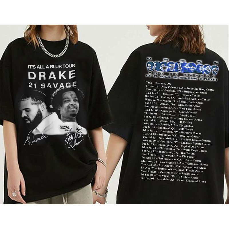 It's All A Blur Tour Shirt, It's All A Blur Tour 2023 Merch, Fan Gift Tee, Vintage D and 21 Savage Graphic Tee, It's All Tour Merch - 1.jpg