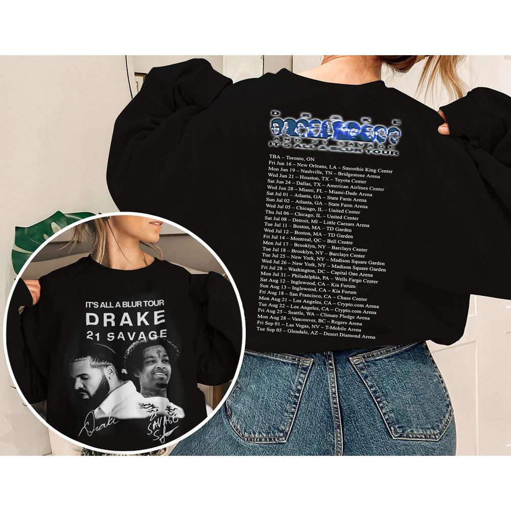 It's All A Blur Tour Shirt, It's All A Blur Tour 2023 Merch, Fan Gift Tee, Vintage D and 21 Savage Graphic Tee, It's All Tour Merch - 2.jpg