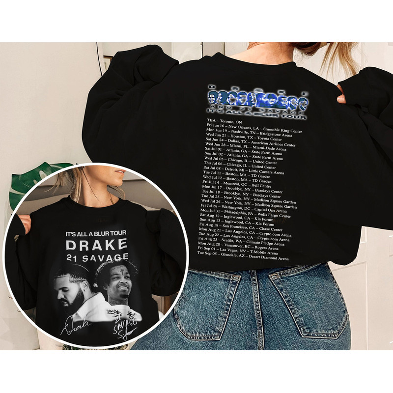 It's All A Blur Tour Shirt, It's All A Blur Tour 2023 Merch, Fan Gift Tee, Vintage D and 21 Savage Graphic Tee, It's All Tour Merch - 2.jpg
