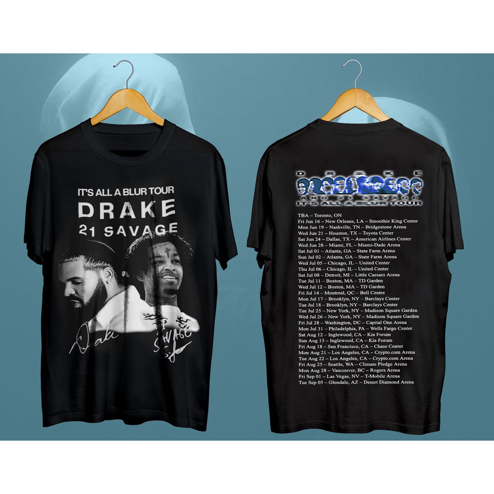 It's All A Blur Tour Shirt, It's All A Blur Tour 2023 Merch, Fan Gift Tee, Vintage D and 21 Savage Graphic Tee, It's All Tour Merch - 3.jpg