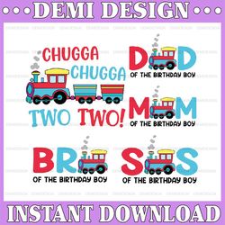 family train birthday svg, boys birthday matching family birthday svg, chugga chugga two two birthday svg, digital
