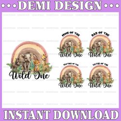 Family Wild One Rainbow Birthday Png, Family Matching Birthday Png, Zoo Birthday Woodlands Birthday Png, Matching