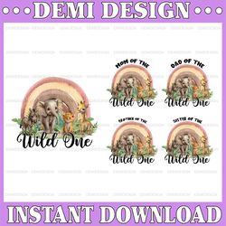 family wild one rainbow birthday png, family matching birthday png, zoo birthday woodlands birthday png, matching