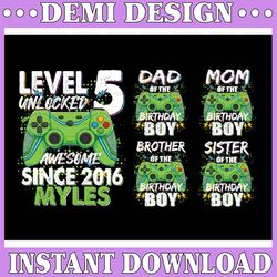 Personalized Name and Age Gamer Birthday Level Unlocked Png, Matching Family Birthday Png, Gaming Birthday Video Game