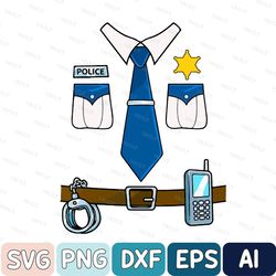 police uniform costume cool easy halloween svg, halloween policemen costume svg, trending svg