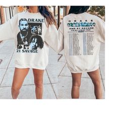 drake & 21 savage tour shirt, drake 21 savage it's all a blur tour 2023, vintage drake rap t shirt, champagne papi shirt