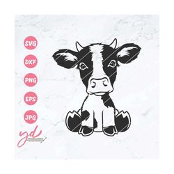 cute cow sitting svg png | cow svg | farm animal svg | farm cow svg | cute cow face svg | farm svg | baby cow svg | girl
