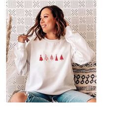 christmas sweatshirt, christmas tree crewneck, cozy christmas pine  tree, unisex heavy blend crewneck sweatshirt, holida