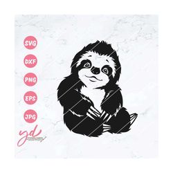 cute sloth sitting svg png | cute sloth svg | sloth svg | baby sloth svg | zoo animals svg | cute sloth png clipart cutt