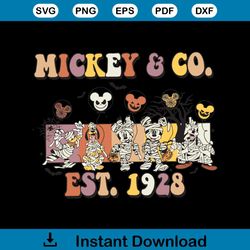 Mickey And Co Halloween Characters SVG Graphic Design File