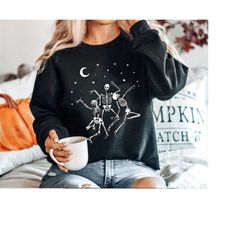 skeletons dancing on bonfire sweatshirt, funny halloween design, skeleton sweater, fall clothing, halloween gift, holida