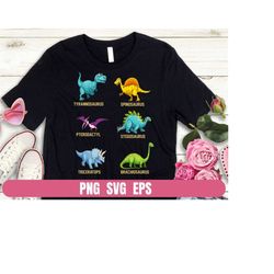 PNG EPS SVG Design Type of Dinosaur Printing T-shirt Sublimation Digital File Download