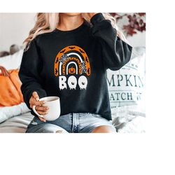 Boo Sweatshirt, Halloween rainbow Sweatshirt, Hocus Pocus sweatshirt, Halloween Spooky Shirt, Boo Sweater, Gifts for Her