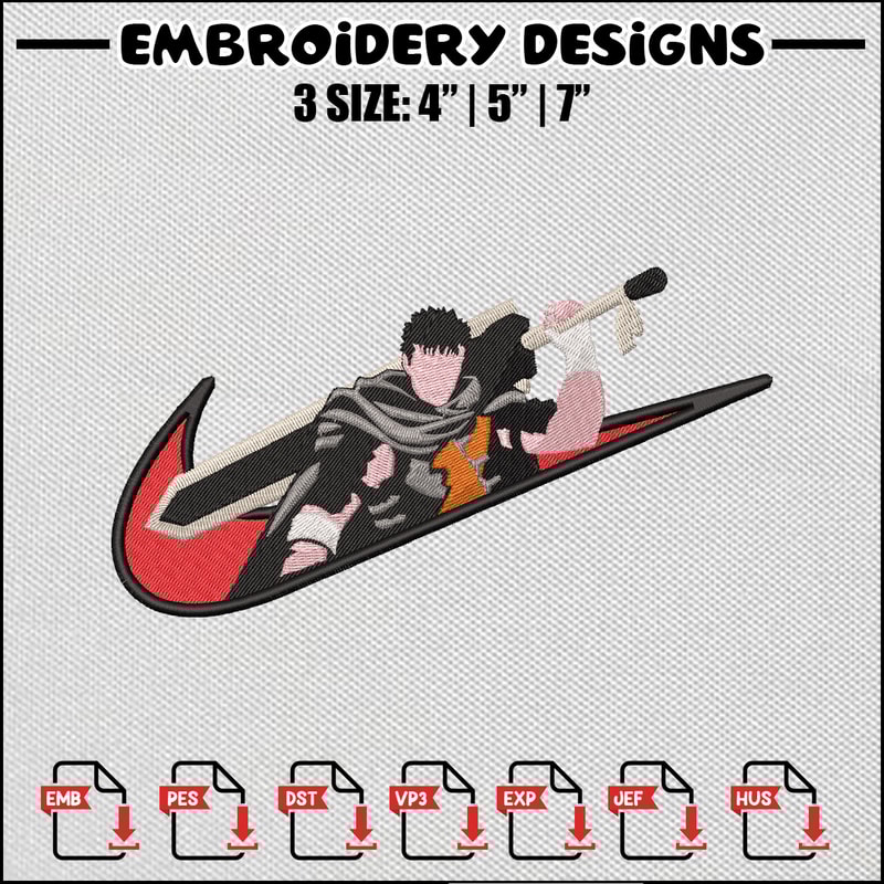 Nike guts embroidery design