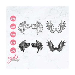 wings svg | angel wings svg | wings bundle svg | angel svg | angel in heaven svg | wings clipart vector cutfiles silhoue