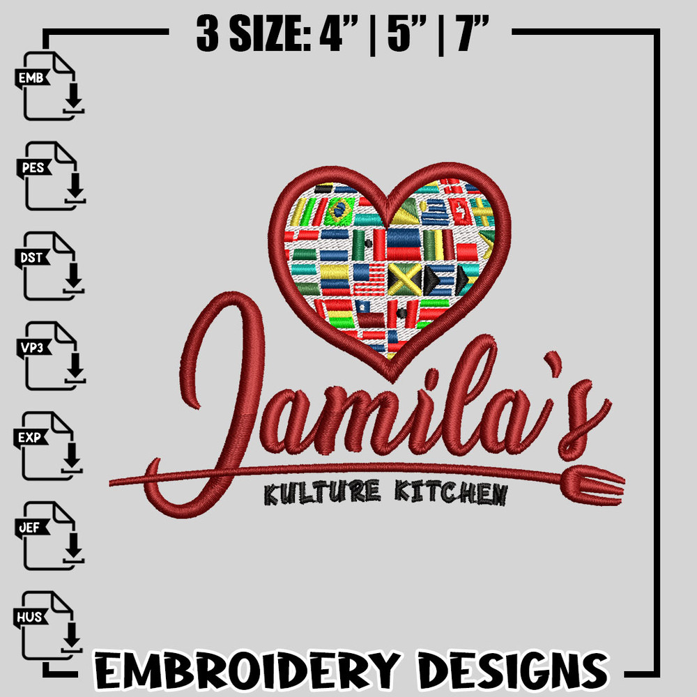 Jamila Logo embroidery design