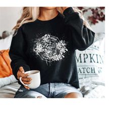 halloween spider web sweatshirt, graphic spider web sweatshirt, halloween unisex sweatshirt, halloween spider, hallowee