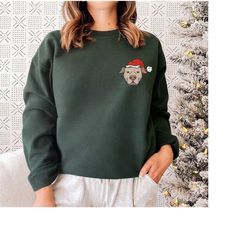 pitbull christmas unisex sweatshirt, pitbull mom sweatshirt for women, christmas gift for pitbull owner, pitbull christm