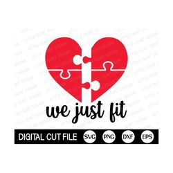 We just fit SVG, Valentine Couple SVG, Valentine's Day Svg, Xoxo, Gift For Her, For Him, Valentines Shirt Gift, Svg File
