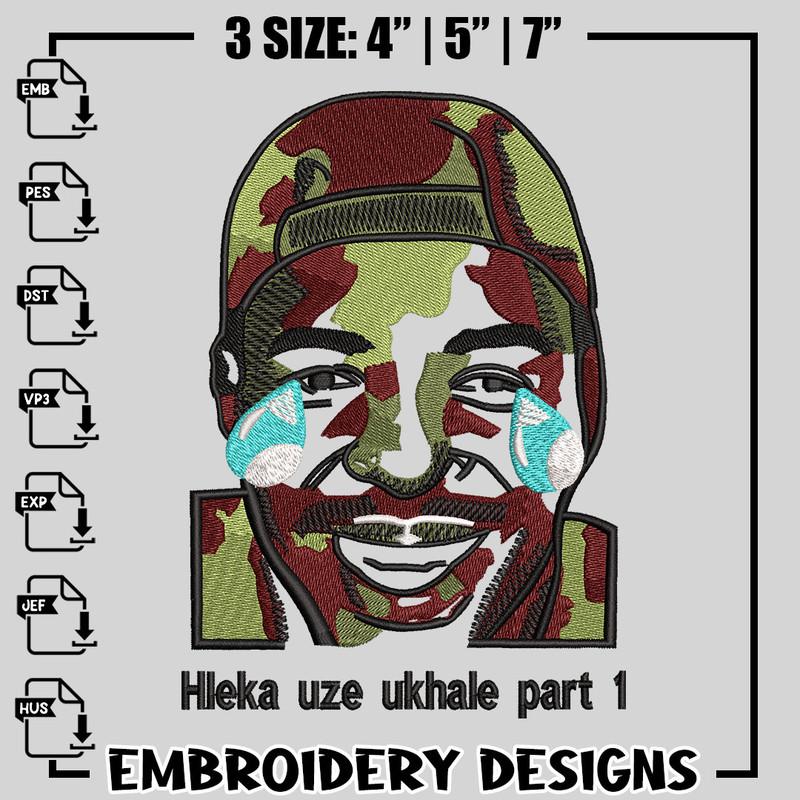 Man laugh embroidery design