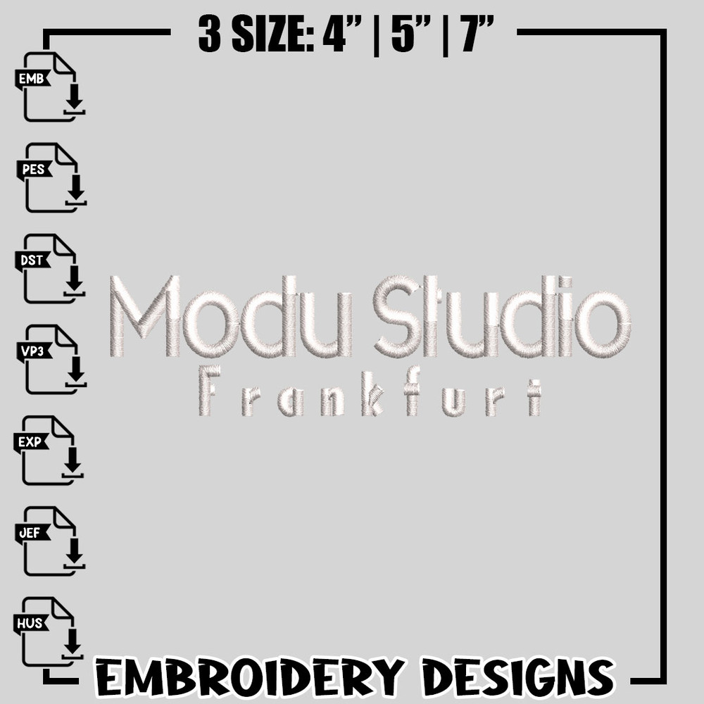 Modu Studio logo embroidery design