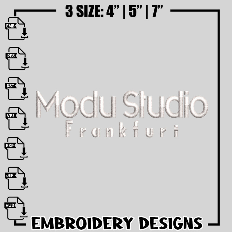 Modu Studio logo embroidery design