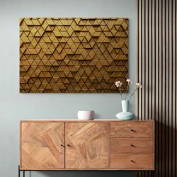 Golden Triangles 3D Wall Art Print Decor Stylish Interior Design