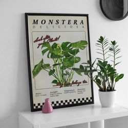 Monstera Deliciosa Care Vintage Poster  Wall Art  Plant Care