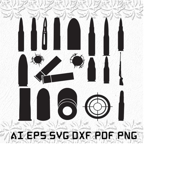 Bullet svg, Bullets svg, Ammo svg, smg, gun, SVG, ai, pdf, e - Inspire ...