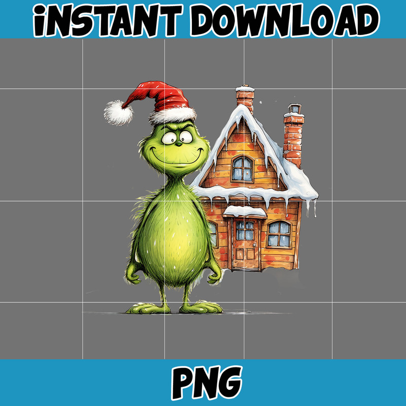 Christmas Grinch Clipart, Clipart de Noel PNG, Watercolor christmas Grinch Decor, Baby Grinch, Junk Journal (14).jpg