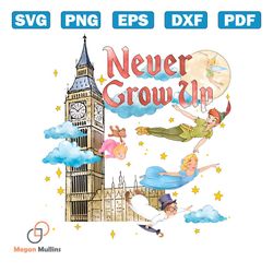 never grow up disney peter pan png sublimation download