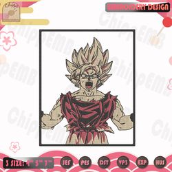goku embroidery design, dragon ball embroidery design, anime embroidery design, machine embroidery designs