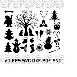 Christmas SVG, Christmas ornament svg, Santa svg, Christmas tree balls SVG, ai, pdf, eps, svg, dxf, png