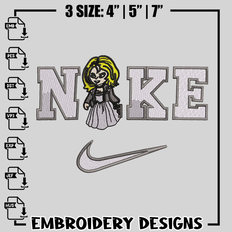 Doll Nike Logo embroidery design