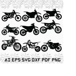 Dirt Bike svg, Dirt svg, Bike svg, Motorcycle, Motocross, SVG, ai, pdf, eps, svg, dxf, png