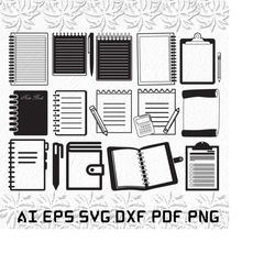 Notebook svg, Note svg, Blank svg, Book, Clean, SVG, ai, pdf, eps, svg, dxf, png