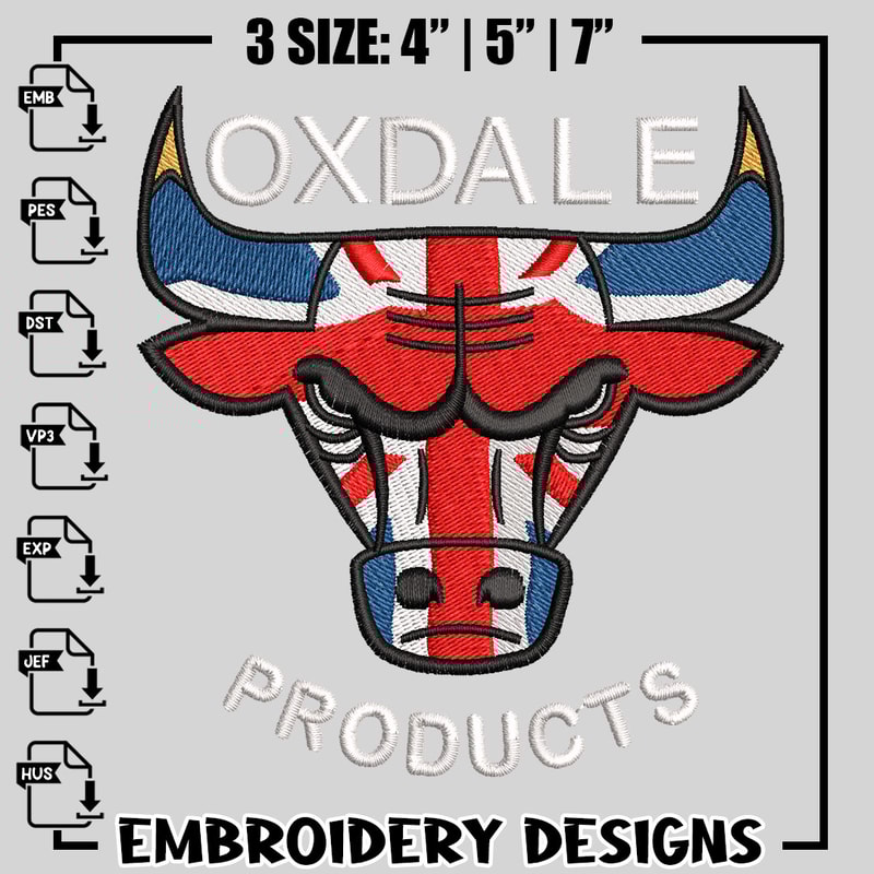 Oxdale Products logo embroidery design