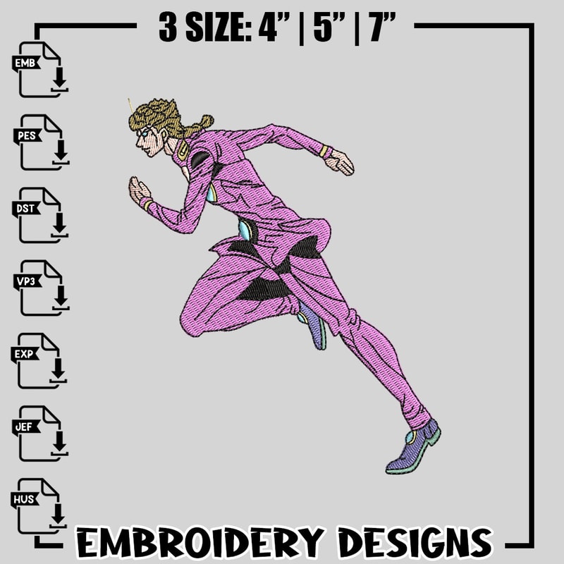 jojo bizzare logo embroidery design