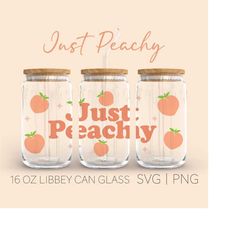 just peachy libbey can glass, 16 oz can glass, retro svg, peachy svg, just peachy, beer can glass, soda can glass